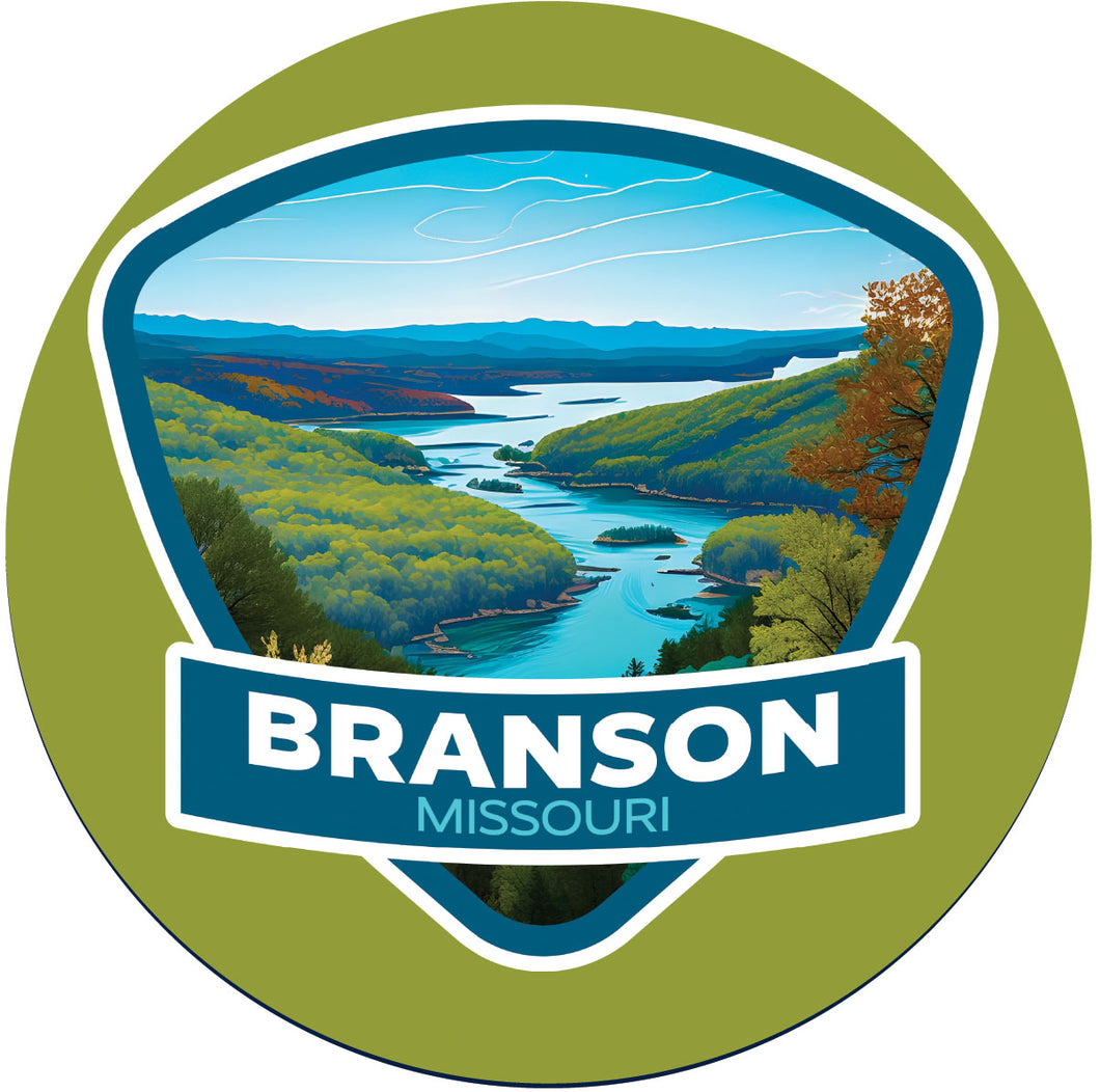 Branson Missouri A Souvenir Memories Round Durable Vinyl Decal Sticker