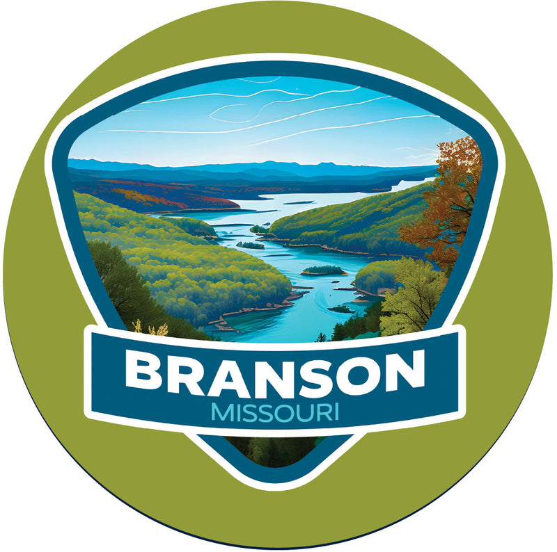 Branson Missouri A Souvenir Memories Round Durable Vinyl Decal Sticker