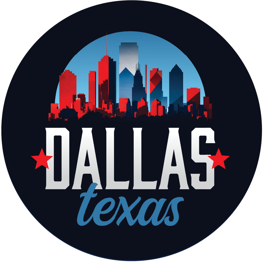 Dallas Texas B Souvenir Memories Round Durable Vinyl Decal Sticker