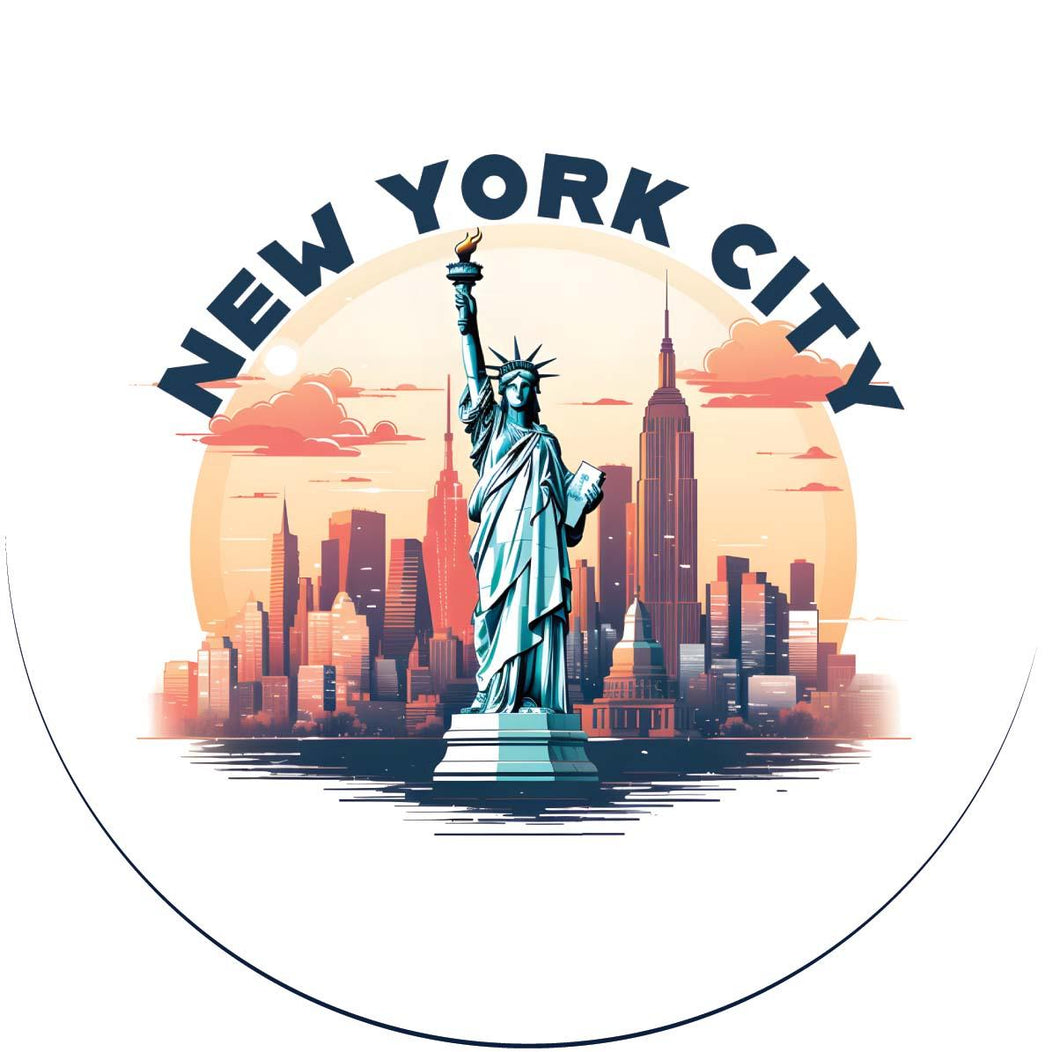 New York City A Souvenir Memories Round Durable Vinyl Decal Sticker