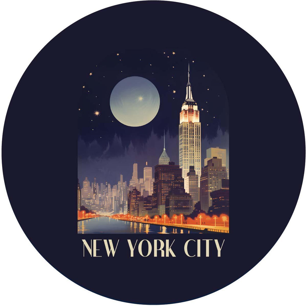 New York City C Souvenir Memories Round Durable Vinyl Decal Sticker