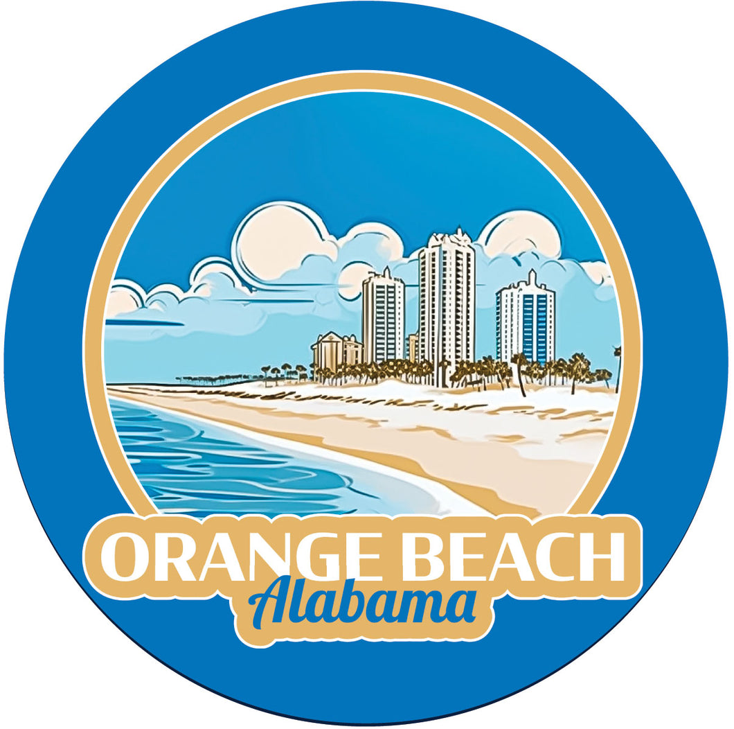 Orange Beach Alabama Design A Souvenir Coaster Paper  4 Pack