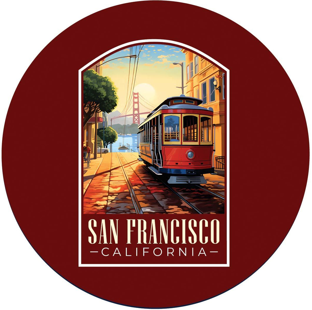San Francisco California C Souvenir Memories Round Durable Vinyl Decal Sticker