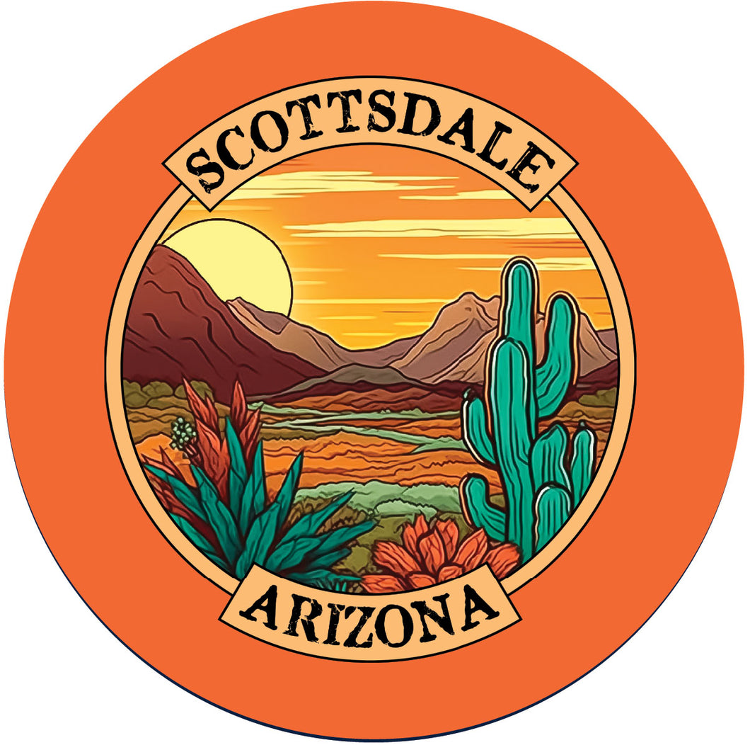 Scottsdale Arizona A Souvenir Memories Round Durable Vinyl Decal Sticker