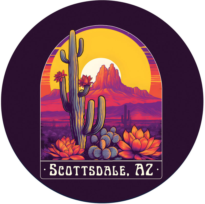 Scottsdale Arizona B Souvenir Memories Round Durable Vinyl Decal Sticker
