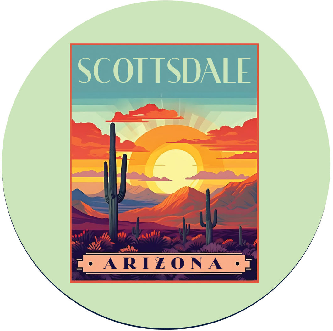 Scottsdale Arizona C Souvenir Memories Round Durable Vinyl Decal Sticker