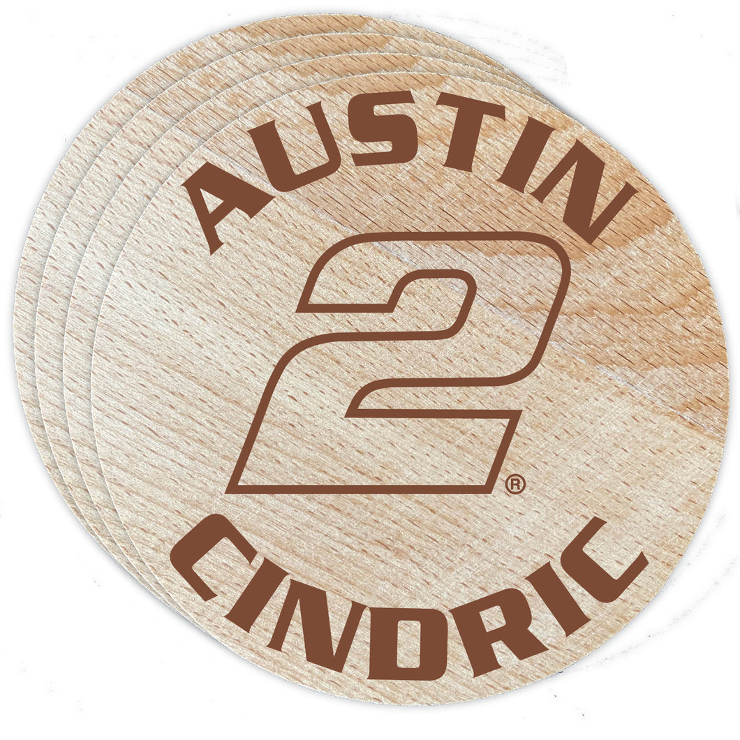 Nascar #2 Austin Cindric Wood Coaster Engraved 4-Pack