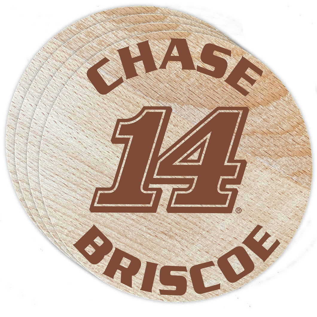 Nascar #14 Chase Briscoe Wood Coaster Engraved 4-Pack