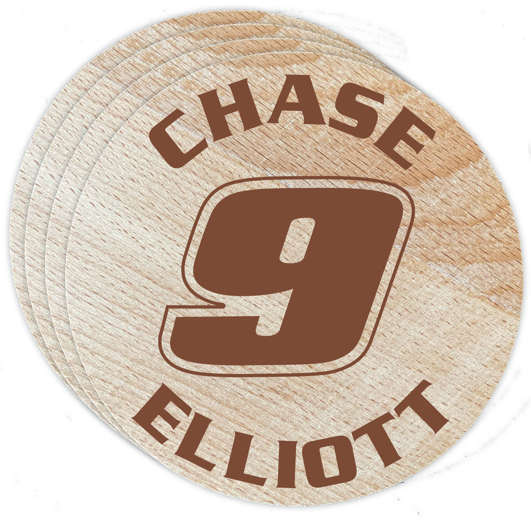 Nascar #9 Chase Elliott Wood Coaster Engraved 4-Pack