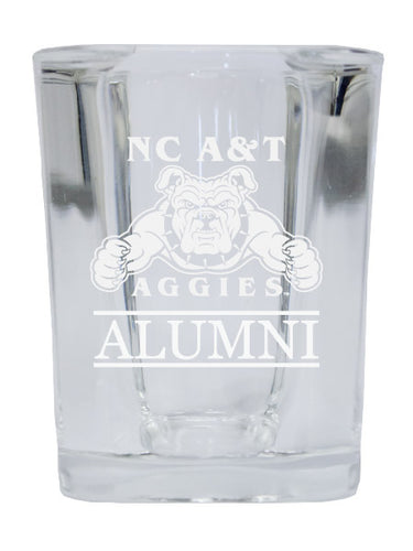 NCAA North Carolina A&T State Aggies Alumni 2oz Laser Etched Square Shot Glass 