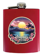 Load image into Gallery viewer, Honolulu Hawaii B Souvenir 7 oz Steel Flask Matte Finish
