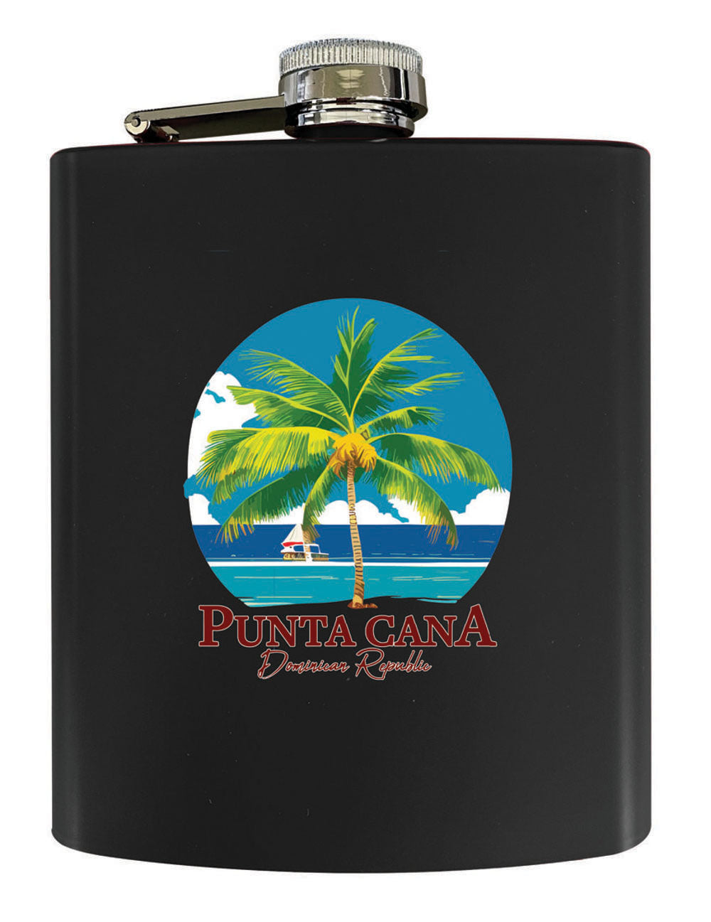 Punta Cana Dominican Republic Souvenir Matte Finish Stainless Steel 7 oz Flask