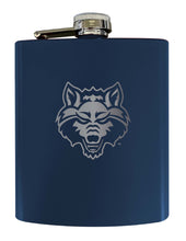 Load image into Gallery viewer, Arkansas State Stainless Steel Etched Flask 7 oz - Officially Licensed, Choose Your Color, Matte Finish
