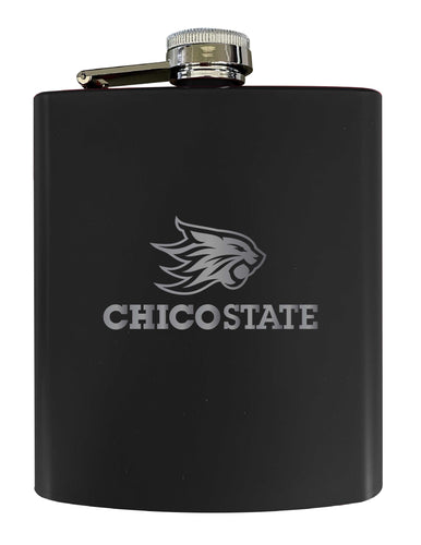 California State University, Chico Stainless Steel Etched Flask 7 oz - Officially Licensed, Choose Your Color, Matte Finish