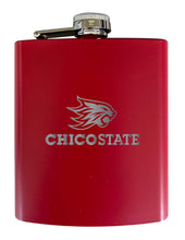 Load image into Gallery viewer, California State University, Chico Stainless Steel Etched Flask 7 oz - Officially Licensed, Choose Your Color, Matte Finish
