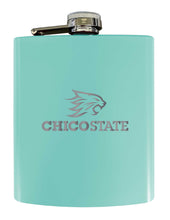 Load image into Gallery viewer, California State University, Chico Stainless Steel Etched Flask 7 oz - Officially Licensed, Choose Your Color, Matte Finish
