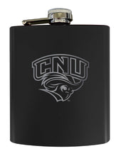 Load image into Gallery viewer, Christopher Newport Captains Stainless Steel Etched Flask 7 oz - Officially Licensed, Choose Your Color, Matte Finish
