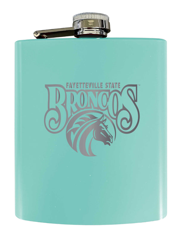 Fayetteville State University Stainless Steel Etched Flask 7 oz - Officially Licensed, Choose Your Color, Matte Finish