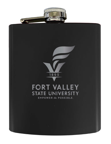 Fort Valley State University Stainless Steel Etched Flask 7 oz - Officially Licensed, Choose Your Color, Matte Finish