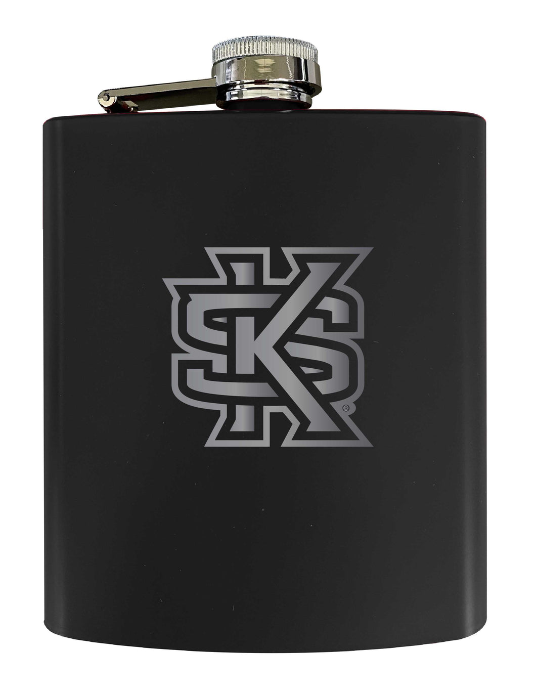 Kennesaw State University Stainless Steel Etched Flask 7 oz - Officially Licensed, Choose Your Color, Matte Finish