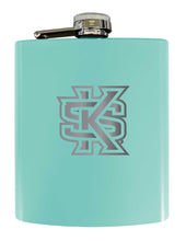 Load image into Gallery viewer, Kennesaw State University Stainless Steel Etched Flask 7 oz - Officially Licensed, Choose Your Color, Matte Finish
