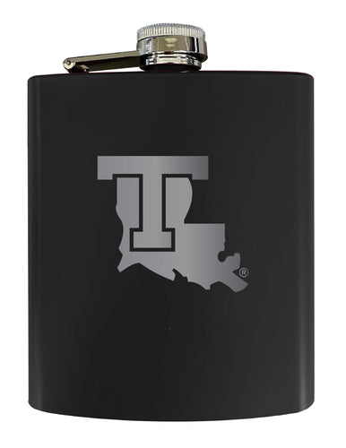 Louisiana Tech Bulldogs Stainless Steel Etched Flask 7 oz - Officially Licensed, Choose Your Color, Matte Finish