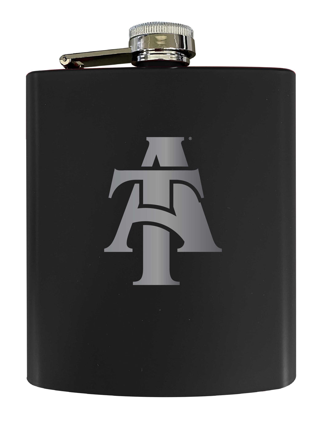 North Carolina A&T State Aggies Stainless Steel Etched Flask 7 oz - Officially Licensed, Choose Your Color, Matte Finish