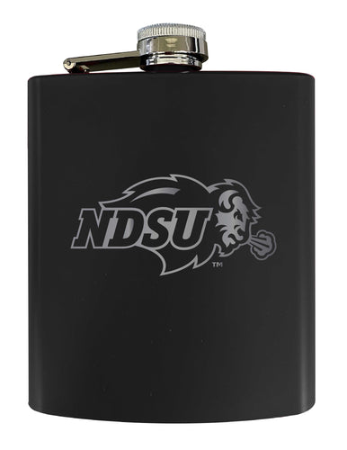 North Dakota State Bison Stainless Steel Etched Flask 7 oz - Officially Licensed, Choose Your Color, Matte Finish