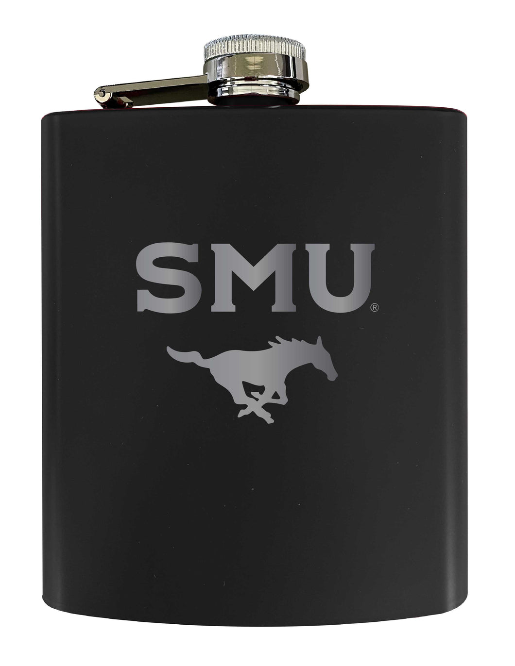 Southern Methodist University Stainless Steel Etched Flask 7 oz - Officially Licensed, Choose Your Color, Matte Finish