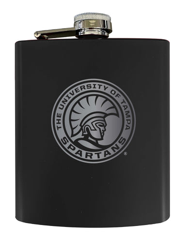 University of Tampa Spartans Stainless Steel Etched Flask 7 oz - Officially Licensed, Choose Your Color, Matte Finish