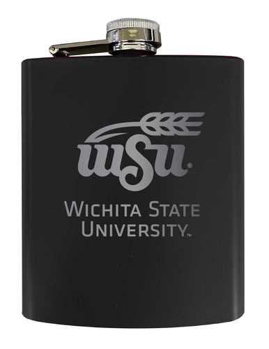 Wichita State Shockers Stainless Steel Etched Flask 7 oz - Officially Licensed, Choose Your Color, Matte Finish