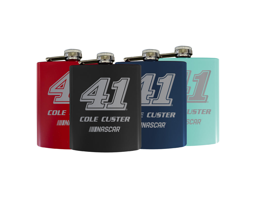 Nascar #41 Cole Custer Matte Finish Stainless Steel 7 oz Flask