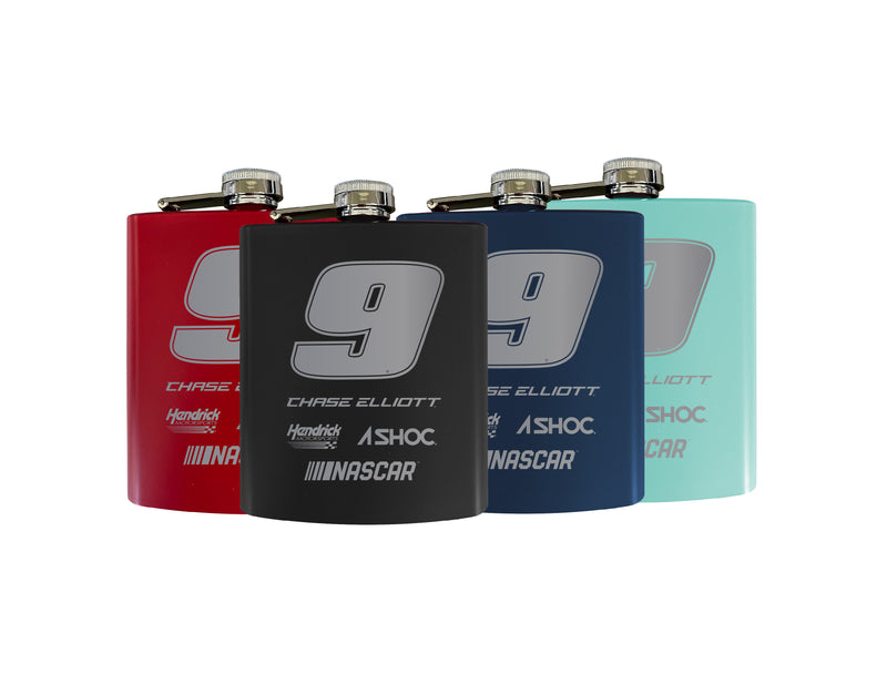 Nascar #9 Chase Elliott Matte Finish Stainless Steel 7 oz Flask