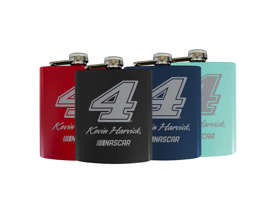 Nascar #4 Kevin Harvick Matte Finish Stainless Steel 7 oz Flask