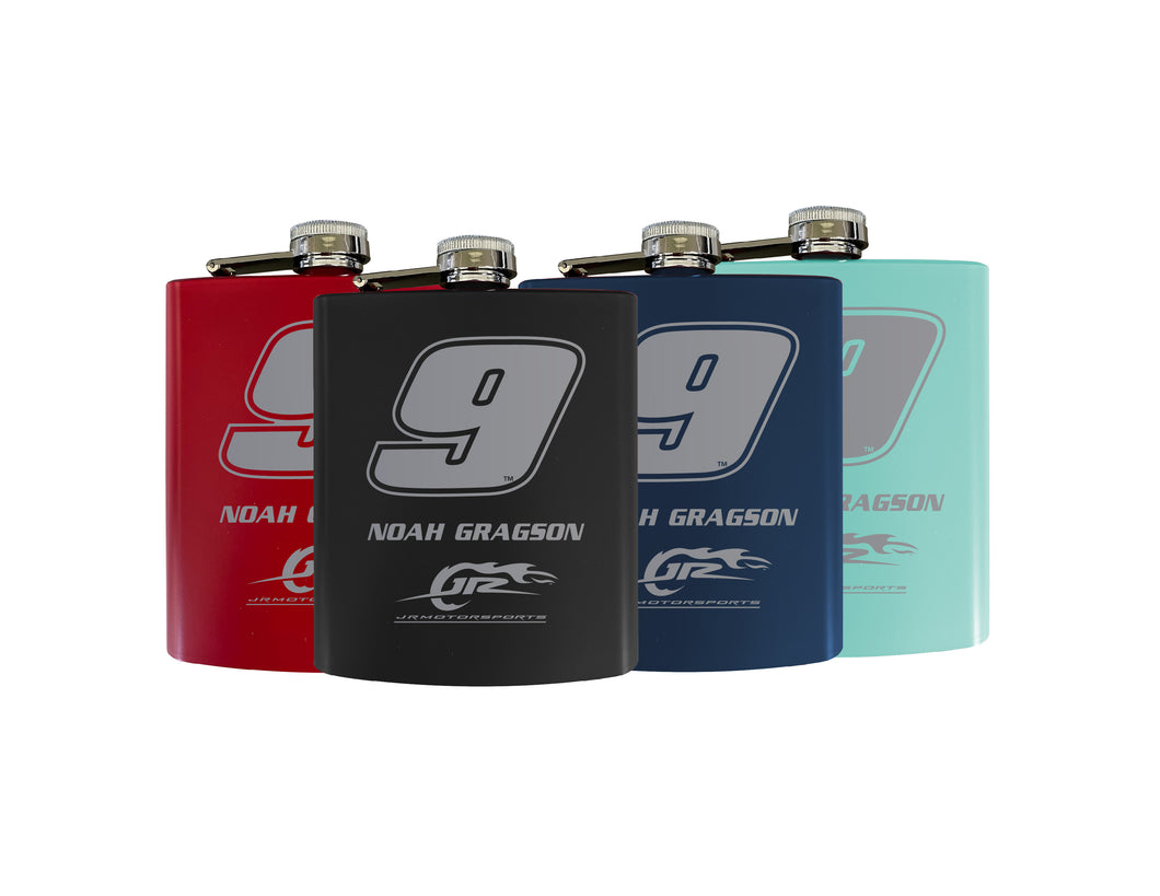 Nascar #9 Noah Gragson Matte Finish Stainless Steel 7 oz Flask