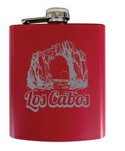 Load image into Gallery viewer, Los Cabos Mexico Souvenir 7 oz Engraved Steel Flask Matte Finish
