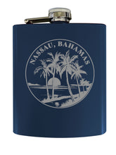Load image into Gallery viewer, Nassau the Bahamas Souvenir 7 oz Engraved Steel Flask Matte Finish
