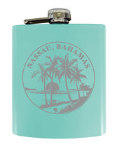 Load image into Gallery viewer, Nassau the Bahamas Souvenir 7 oz Engraved Steel Flask Matte Finish
