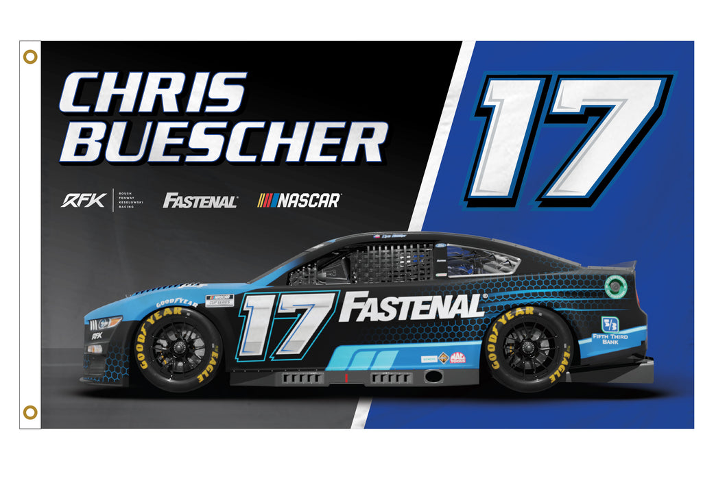 Chris Buescher #17 Nascar 3' x 5' Car Flag New for 2022