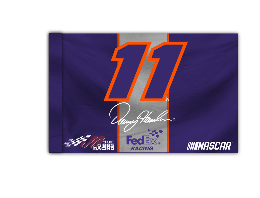 R and R Imports, Inc Denny Hamlin #11 3' x 5' Flag with Car New for 2020
