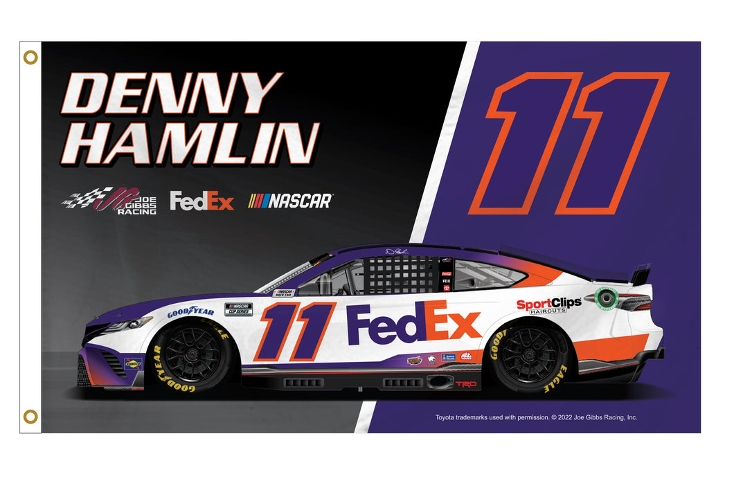 Denny Hamlin #11 Nascar 3' x 5' Car Flag New for 2022