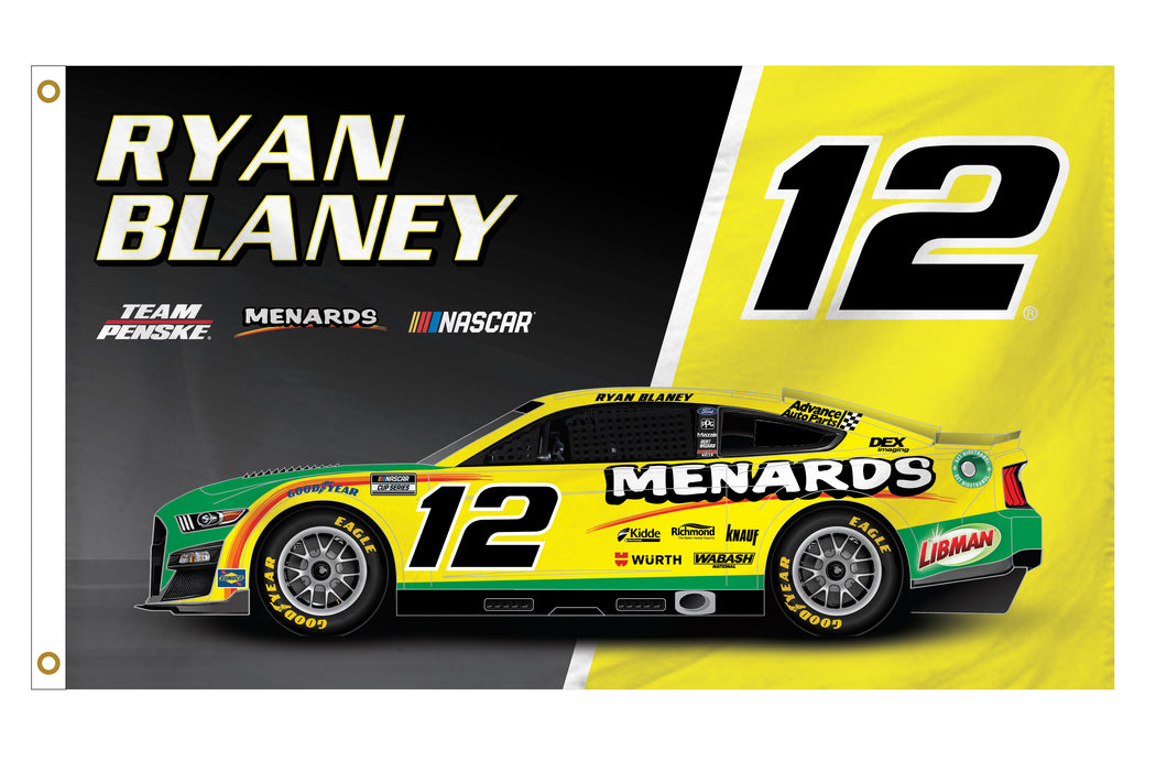 Ryan Blaney #12 Nascar 3' x 5' Car Flag New for 2022