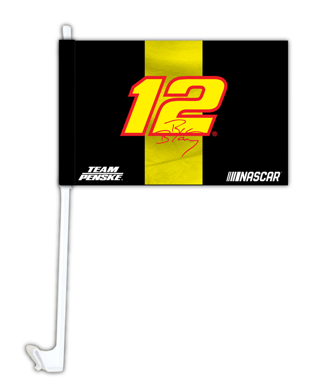 R and R Imports Ryan Blaney #12 Nascar Car Flag Set of 2