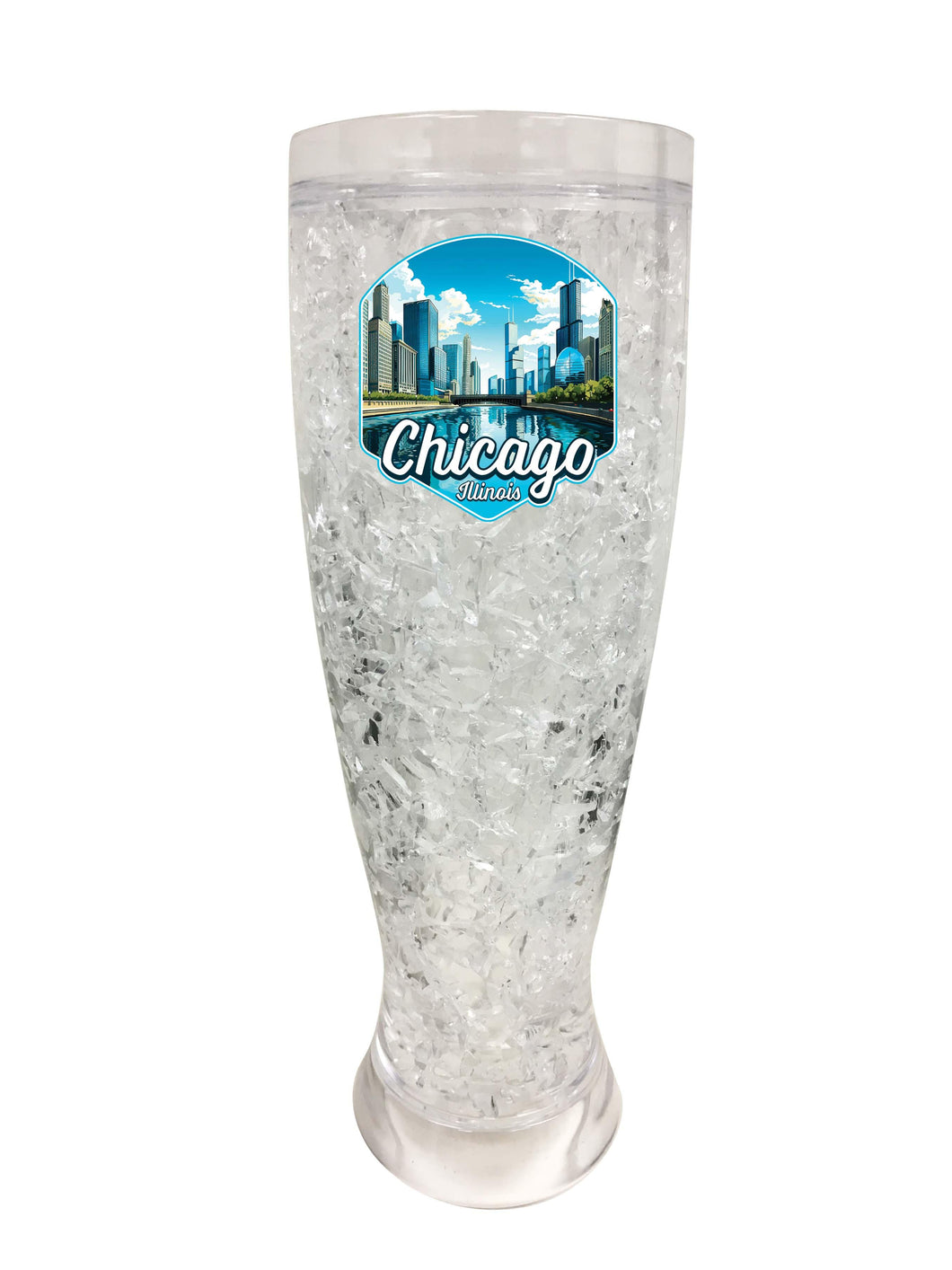 Chicago Illinois A Souvenir 16oz Broken Glass Frosty Mug