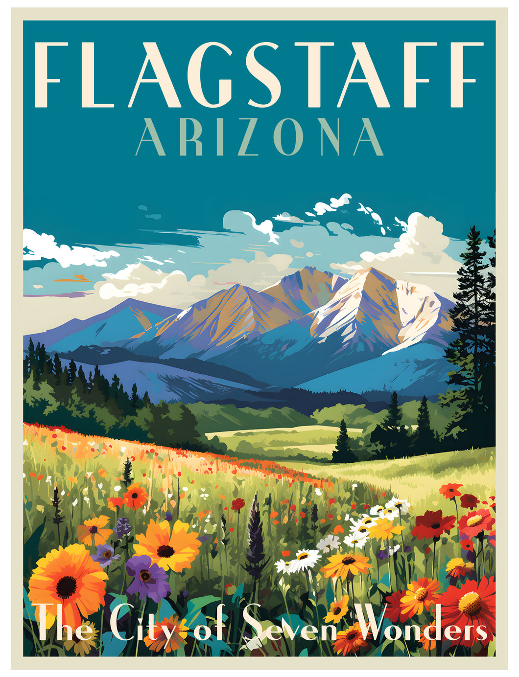 Exclusive Flagstaff Arizona A Collectible - Vintage Travel Poster Art