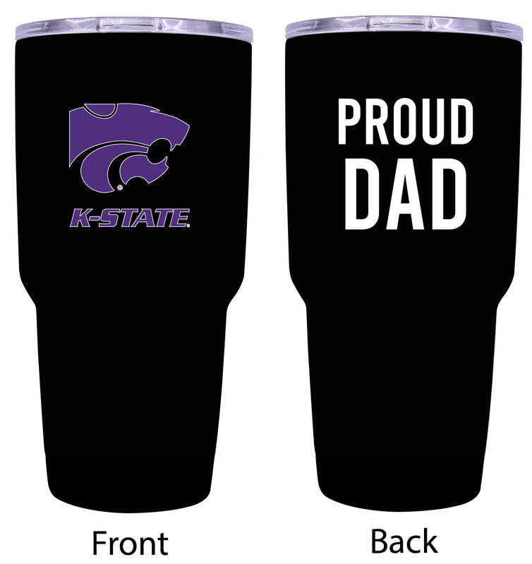 Kansas State Wildcats Proud Dad 24 oz Insulated Stainless Steel Tumbler Black