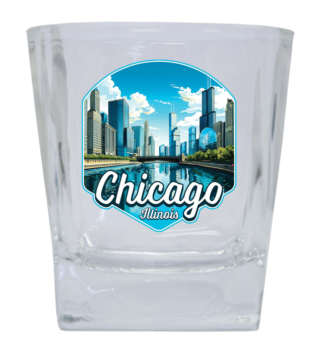 Chicago Illinois A Souvenir 8oz Whiskey Glass