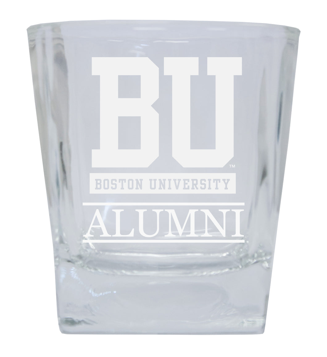 Boston Terriers 4-Pack Alumni Elegance 10oz Etched Glass Tumbler