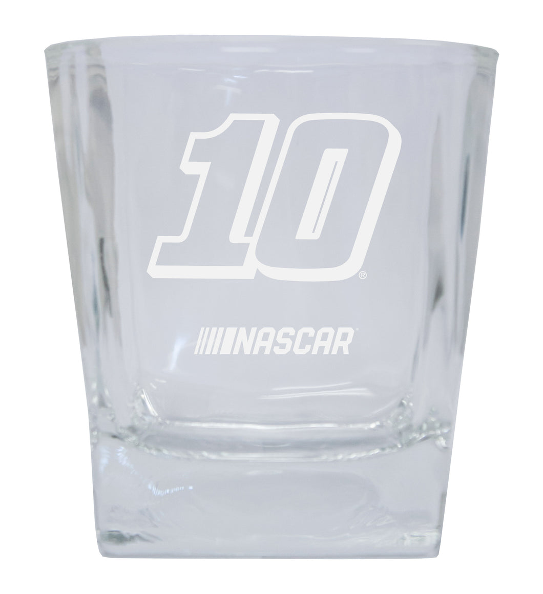 R and R Imports Aric Almirola NASCAR #10 Etched Whiskey Glass 2-Pack