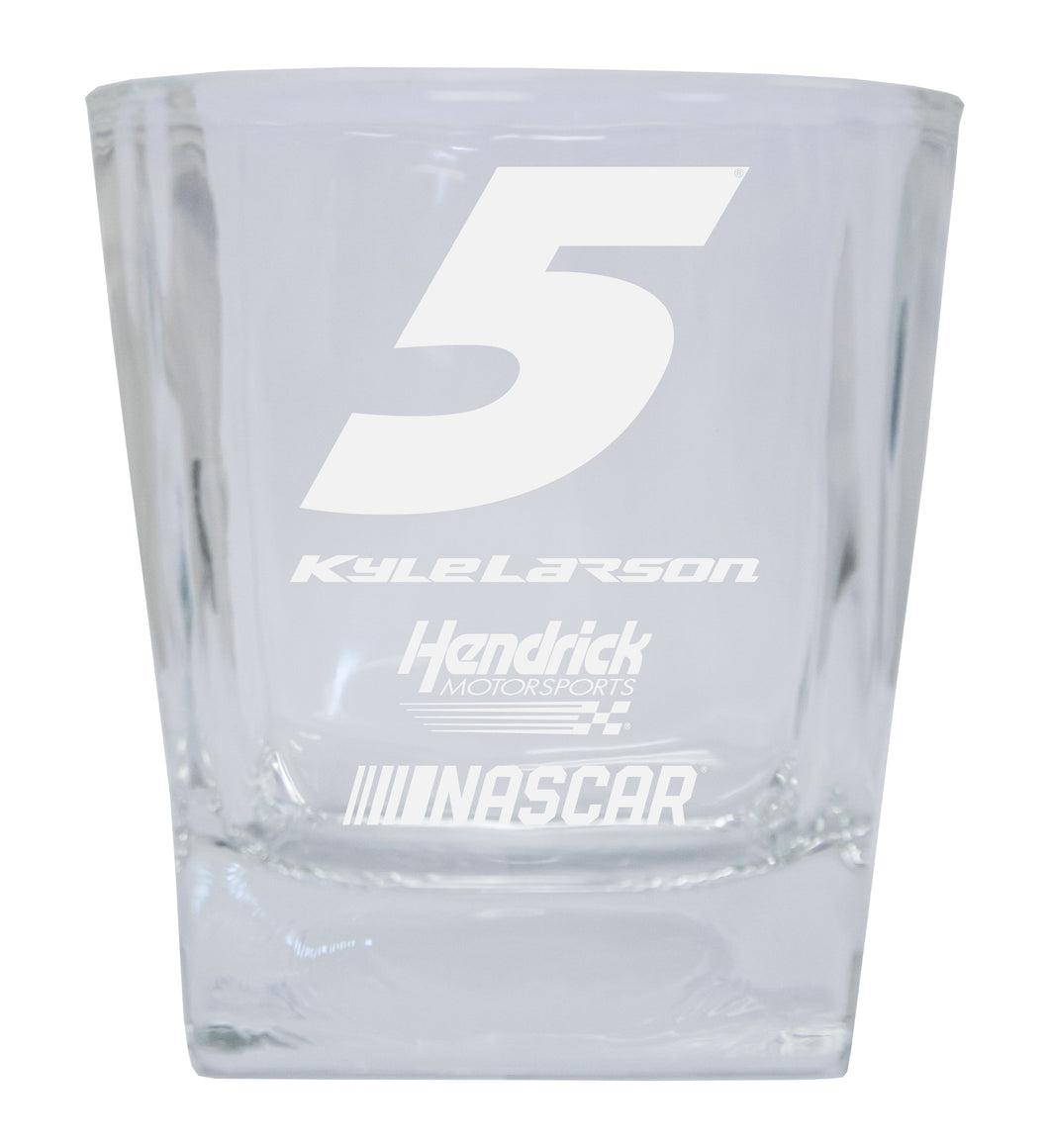 R and R Imports Kyle Larson NASCAR #5 Etched Whiskey Glass 2-Pack
